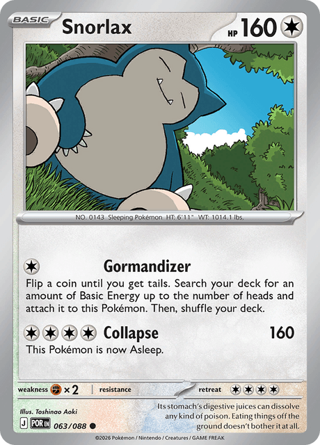 Snorlax - 063/088 - Common – NMD Collectables