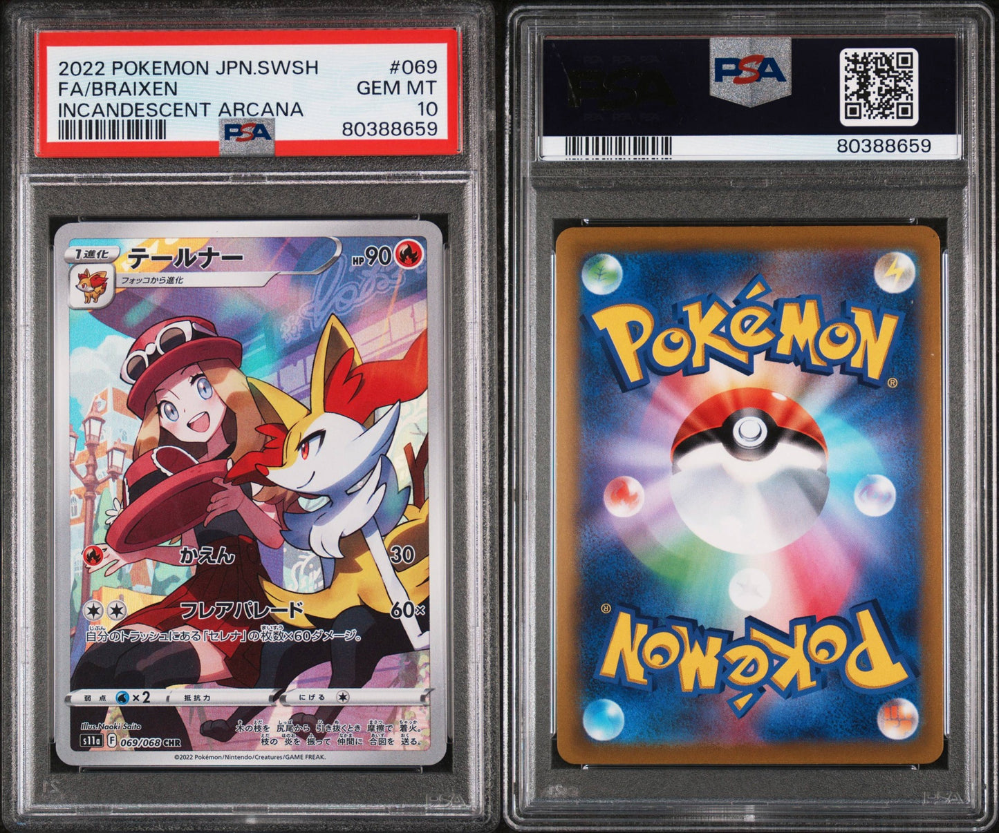 PSA 10 - Braixen - 069/068 - S11A