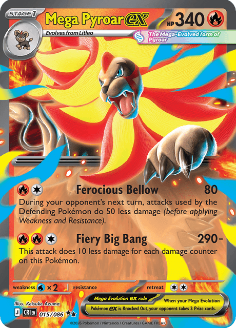 Mega Pyroar ex - 015/086 - Double Rare