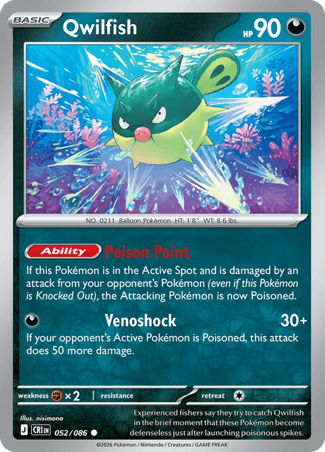 Qwilfish - 052/086 - Reverse Holo